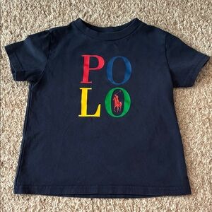 Polo by Ralph Lauren Kids Dark Blue Tee with Colorful Logo